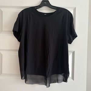 Lululemon Athletica Black Boxy Short Sleeve Tee